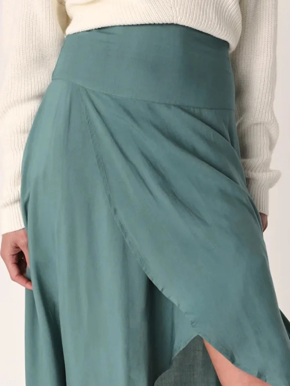 Women's Hi-Lo Maxi Skirt — Slate Green